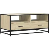 vidaXL Couchtisch Sonoma-Eiche 100x50x45 cm Holzwerkstoff und Metall