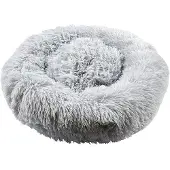 The Concept Factory Donut-förmiger Kissenkorb für kleine bis mittelgroße Hunde und Katzen Grau 50 cm