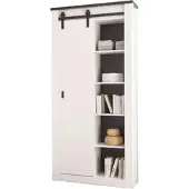 Furn.Design AKTENSCHRANK weiß Pinie, anthrazit Landhaus, Regalschrank mit viel Stauraum