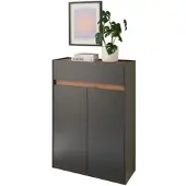 Furn.Design SCHUHSCHRANK grau matt, Eiche Wotan, Flurkommode 85 x 122 cm