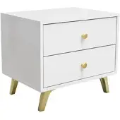 Beautysofa NACHTTISCH Solea mit 2 Schubladen, Weiß