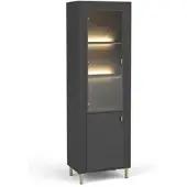 Beautysofa VITRINE Monta mit 2 Türen und LED-Beleuchtung, Schwarz
