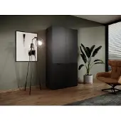 Masseno Drehtürenschrank ATELIO 101/200/51 cm Moderner Kleiderschrank für Schlafzimmer 2-türig Schwarz