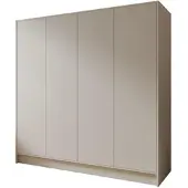 Masseno Drehtürenschrank VELAR 200/200/51 cm Modern Kleiderschrank 4-türig Kaschmir