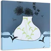 Feeby BILD, Zeichnung von Blumen in einer Vase 30x30cm