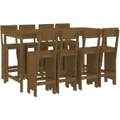 vidaXL 9-tlg. Gartenbar-Set Honigbraun Massivholz Kiefer