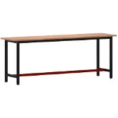 vidaXL Werkbank 220x55x81,5 cm Massivholz Buche und Metall