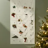 Sonstiges Adventskalender zum Befüllen Stoff 2026 mit 24 Taschen wiederverwendbar 120x70 cm