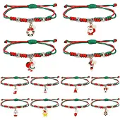 Sonstiges Weihnachtsarmbänder 12 Stück Adventskalender Schmuck Einstellbar Leuchtend Rot Grün