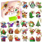 Sonstiges Adventskalender 2026 Kinder 24x DIY Diamantmalerei Schlüsselanhänger Kits Weihnachts-Countdown