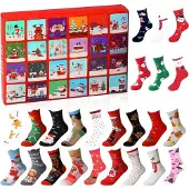 Sonstiges Adventskalender Socken 12 Paar Damen Herren 2026 Weihnachtsmuster Baumwolle