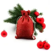 Sonstiges Jutesäckchen Rot 25 Stück 10x14cm Adventskalender Geschenksäckchen