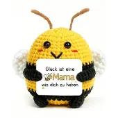 Sonstiges Gestrickte Biene Glücksbringer Pocket Hug für Mama, Handgefertigt aus Wolle & Baumwolle