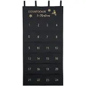 Sonstiges Adventskalender zum Befüllen Stoff 24 Taschen Schwarz 102x51cm oder 118x58cm
