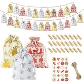 Sonstiges Adventskalender zum Befüllen, 24 Jutesäckchen, Weihnachtskalender 2026, Geschenktüten