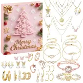Sonstiges Schmuck Adventskalender 2026 Frauen mit 24 Schmuckstücken: Armbänder, Halsketten, Ohrringe, Ringe