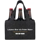 Sonstiges Filztasche JGA Männer dunkelgrau 24x15x15 cm robust wiederverwendbar