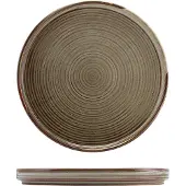 Genware Terra Porcelain Grey Flache Präsentationsplatte 25 Cm