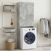 vidaXL Toilettenschrank DELFT Betongrau 66 x 25,5 x 190 cm