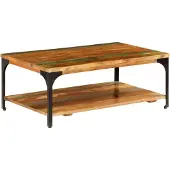 vidaXL Couchtisch mit Ablage 100x60x35 cm Altholz Massiv