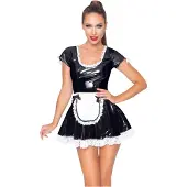 Black Level - Lack-Kammermädchenkleid (schwarz)