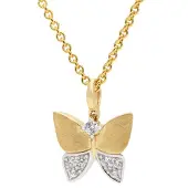 Trendor 31195 Anhänger Gold 333/8K Schmetterling Vergoldete Silberkette