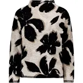 Betty Barclay Strickpullover "Strickpullover mit Stehkragen", Damen, Gr. 42, beige (beige, schwarz), Obermaterial: 98% Baumwolle CO. 2% Polyester PES., Pullover Strickpullover