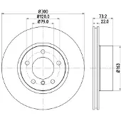 Hella Bremsscheibe 8dd355118041 300mm 22mm für BMW (BRILLIANCE)