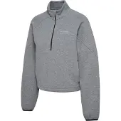 Hummel Sweater "HMLTECH FLEECE WOMEN BOXY HALF ZIP", mit reflektierenden Logodetails, aus Baumwolle, Polyester und Elasthan