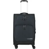 Travelite Trolley "KICK OFF Reisekoffer", Damen, Gr. B/H/T: 41cm x 67cm x 27cm 69 l, grau, Polyester, Koffer Trolley, 4 Doppelrollen, Außentaschen und Packgurte – leicht und robust