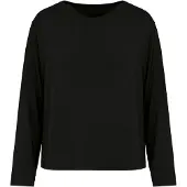 Hunkemoller Schlafshirt Langarm Jersey Schwarz