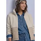 Street One Kurzjacke Materialmix aus Teddy- und gesteppten Webstoff