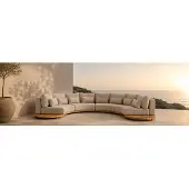 Suns Aspen Lounge-Set 6-tlg. Rund Teak/Stoff