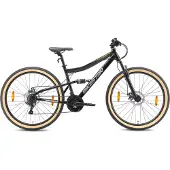 Bikestar Fully Mountainbike 27,5 Zoll | 17 Zoll Rahmen, 21 Gang Shimano Schaltung, Scheibenbremse | Schwarz
