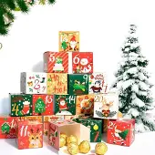 Sonstiges Adventskalender 24 befüllbare Boxen 7x7x7cm Weihnachtsdeko DIY Geschenk