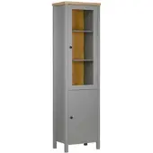 Homestyle4u Vitrine Highboard Kommode Wohnzimmerschrank Holz Grau
