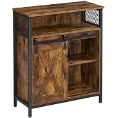Songmics Sideboard mit Schiebetür rustikales Braun