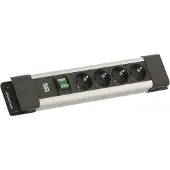 Bachmann CONNECTUS 4xCEE7/3, 1xSchalter 2,0m CEE7/7 Grau