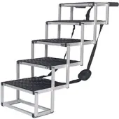 Fudajo Wiltec Haustiertreppe Klappbar Hundetreppe 5 Stufen Einstiegshilfe 68Kg Auto