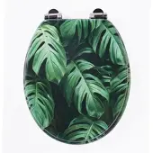 SINOBATH WC-Sitz mit Absenk-Automatik Monstera Blättern