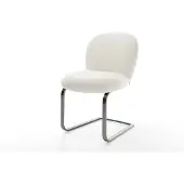 DELIFE Freischwinger Nube-Flex Bouclé Soft Beige Freischwinger flach Graphit Taschenfederkern