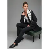 Laura scott Nickituch , Damen, schwarz-weiß (weiß, schwarz), Satin, Kunstfaser, bedruckt, gepunktet, gestreift, leicht glänzend, Modetücher Nickituch, mit dezenten Punkten und Streifen