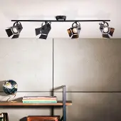 Lightbox Moderner LED Spot in mattschwarz mit 4 Köpfen