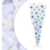 Syfax Künstlicher Weihnachtsbaum Weiß 120 cm PVC und Stahl