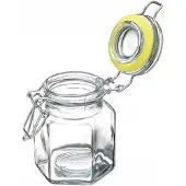Galicja Luftdichter Glasbehälter 100 ml mit Deckel, Silikondichtung & Metallclip, achteckig