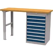 Simplaflex Forum Reihenwerkbank B1500mm 7 Schubladen RAL7035/5010, 4317784947336