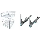 REJS Cargo-Auszug Weiß 40cm 2 Ebenen Push-to-Open