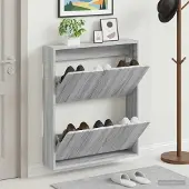 vidaXL Wandmontierter Schuhschrank ZWOLLE 71 x 17 x 86 cm Sonoma-Grau