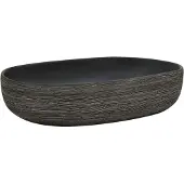 vidaXL Aufsatzwaschbecken Grau und Schwarz Oval 59x40x14 cm Keramik