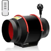 TolleTour Rohrventilator 100mm Bad-Lüfter mit Fernbedienung Lüfter Leise Wandlüfter Abluftventilator